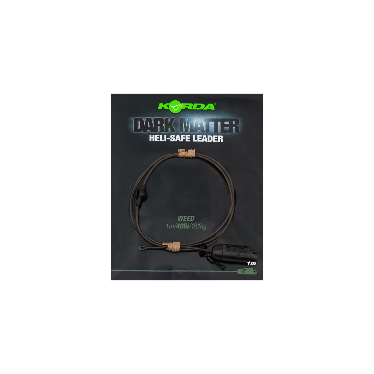 Korda Dark Matter Leader Heli Safe Weed 40lb 1m