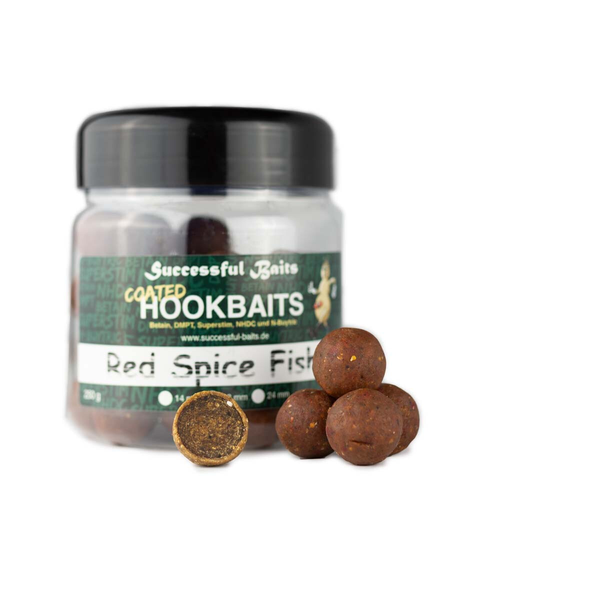 Coated Hookbaits Red Spice Fish 14mm