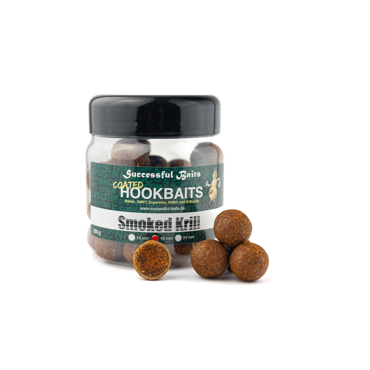 Coated Hookbaits Smoked Krill 14mm