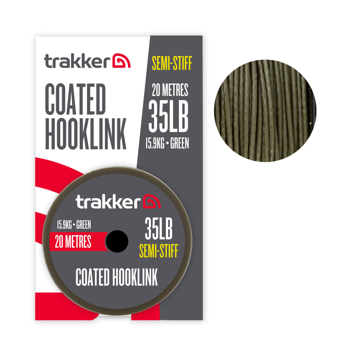 Trakker Semi Stiff Coated Hooklink Green 35lb