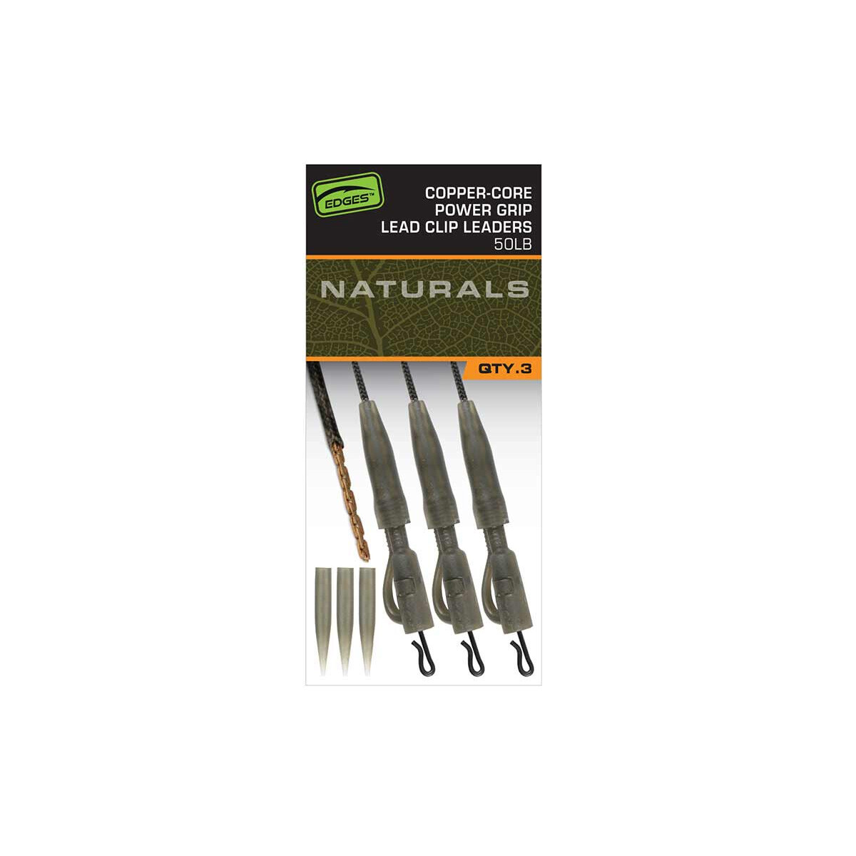 FOX Edges Naturals Copper Core PowerGrip LeadClip Leaders...